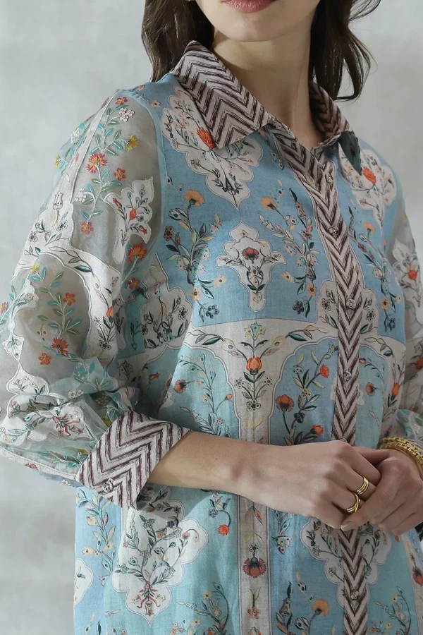 RANNA GILL Aliza Blouse Blue Outlet