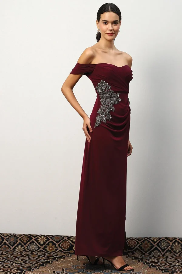 RANNA GILL Amara Dress Wine Flash Sale