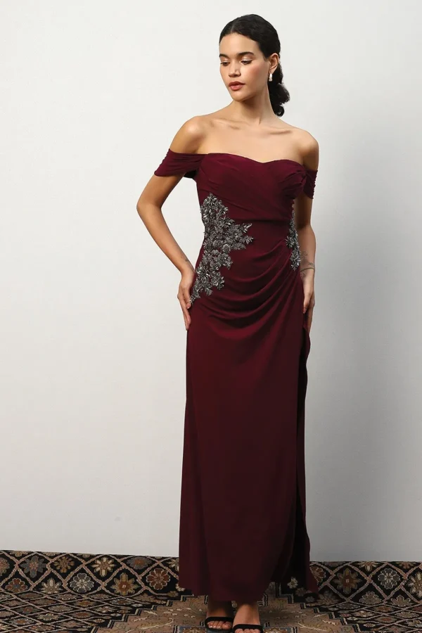 RANNA GILL Amara Dress Wine Flash Sale