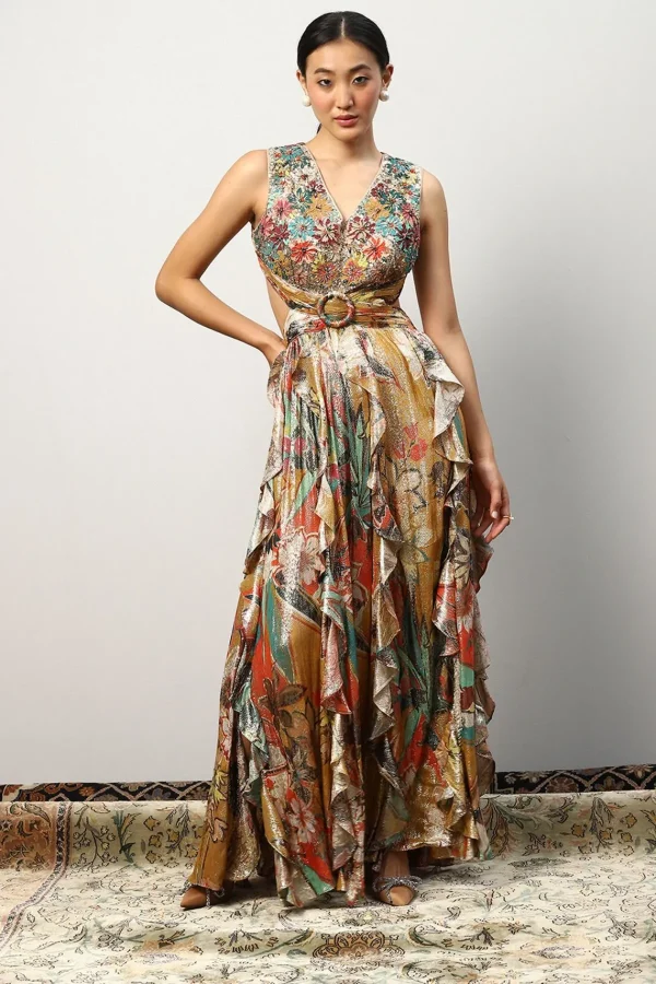 RANNA GILL Aurelia Ruffled Maxi Dress Multi Online