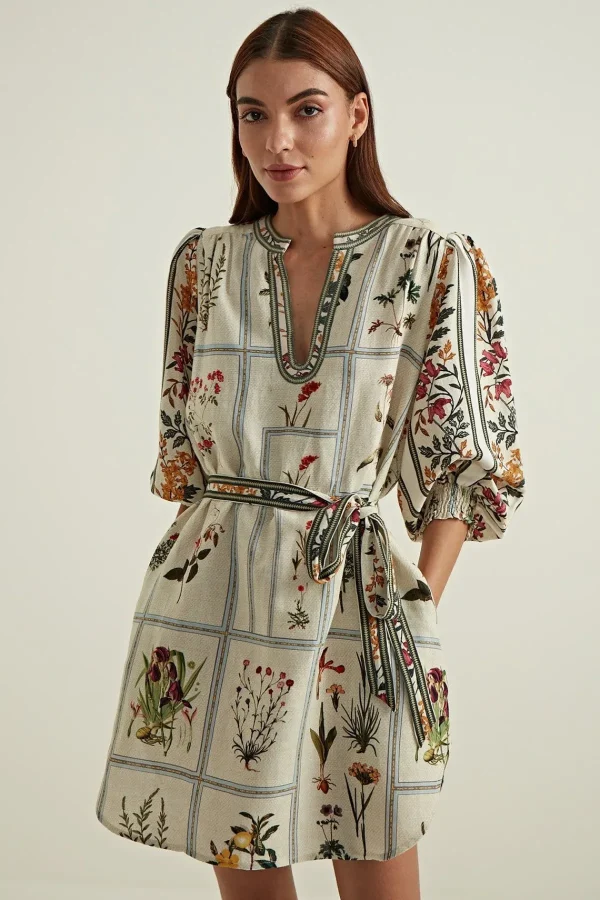 RANNA GILL Ava Dress Tile Bloom New
