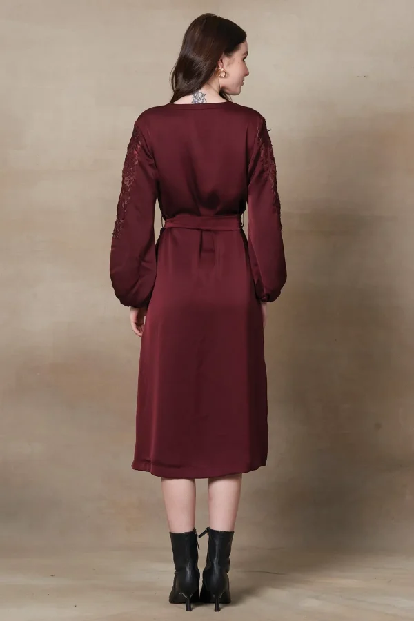 RANNA GILL Bella Dress Oxblood Shop