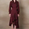 RANNA GILL Bre Dress Oxblood Cheap
