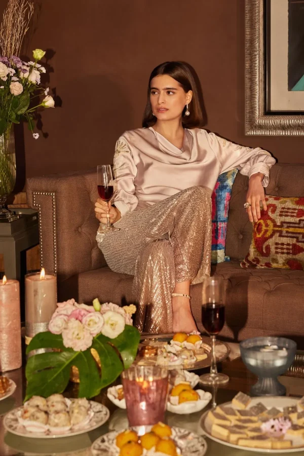 RANNA GILL Cleo Pants Beige Ombrey Cheap