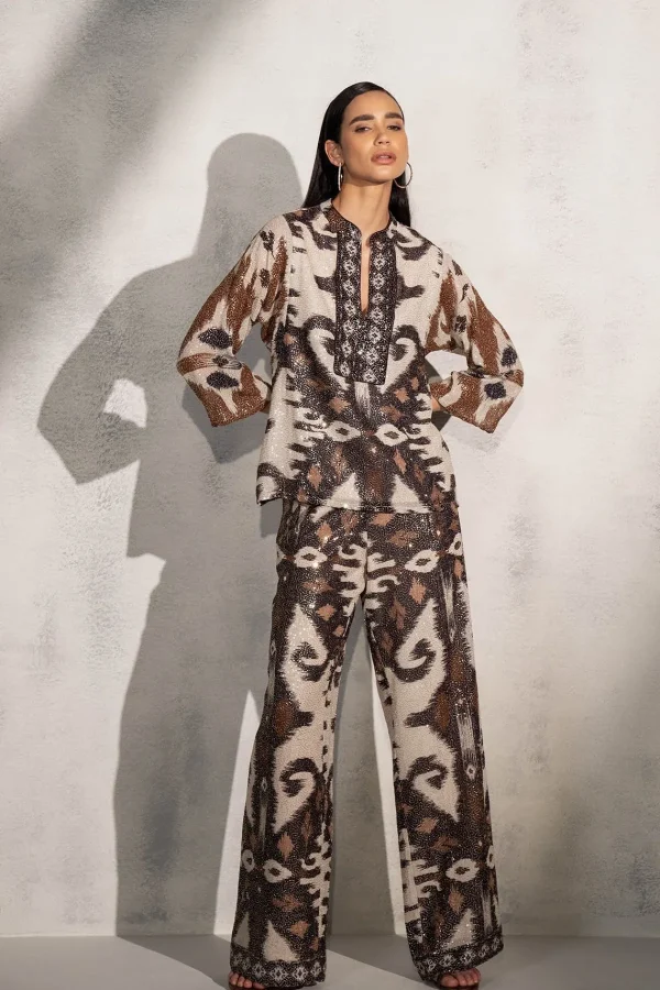 RANNA GILL Elleson Blouse Brown Flash Sale