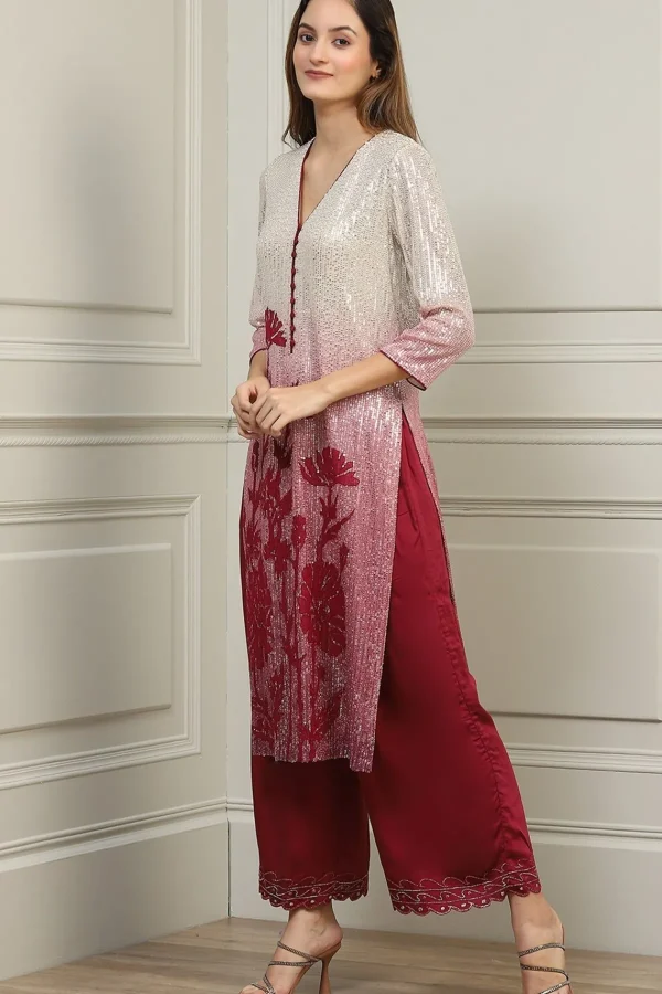 RANNA GILL Hamya Burgandy Cheap