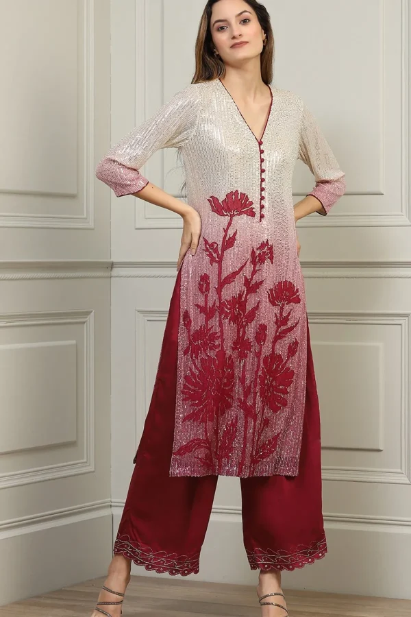 RANNA GILL Hamya Burgandy Cheap