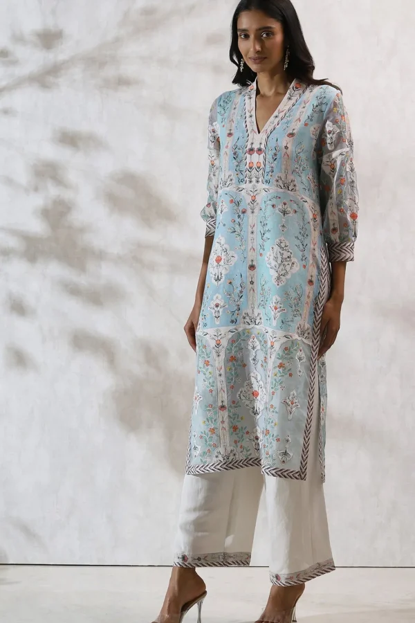 RANNA GILL Ishna Tunic Set Blue Clearance