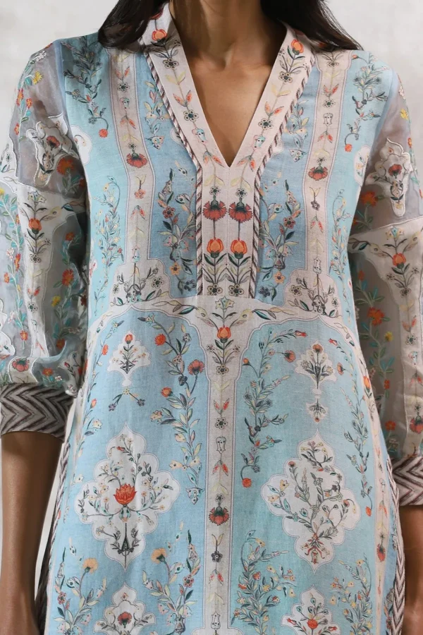 RANNA GILL Ishna Tunic Set Blue Clearance