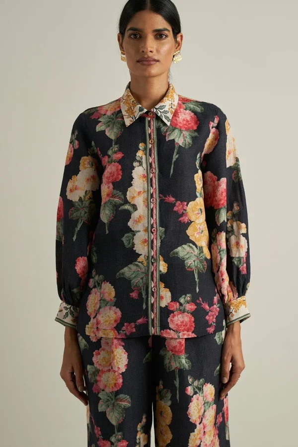 RANNA GILL Janis Blouse Black Cheap