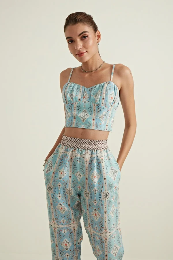 RANNA GILL Leah Bustier Blue Online