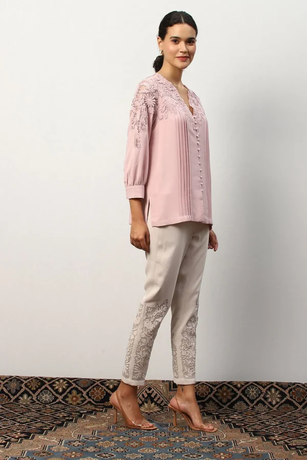 RANNA GILL Maeve Blouse Blush Hot
