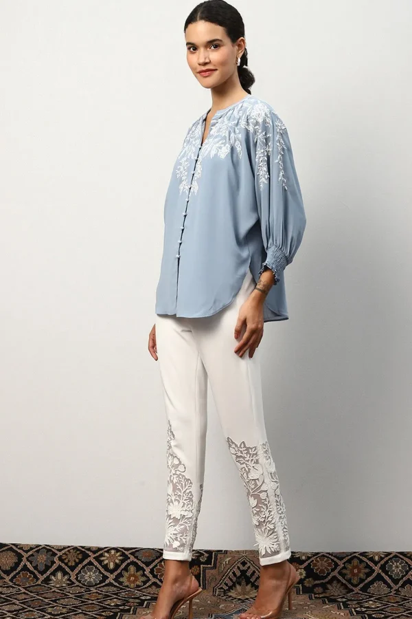 RANNA GILL Maria Blouse Ashley Blue Outlet