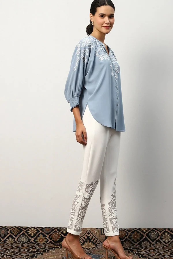 RANNA GILL Maria Blouse Ashley Blue Outlet