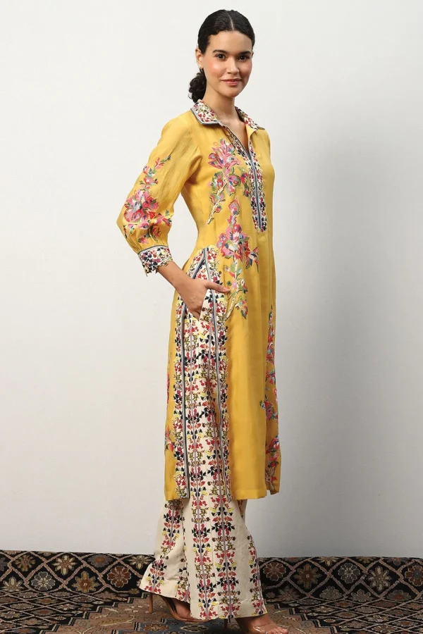 RANNA GILL Maria Tunic Set Mustard Online
