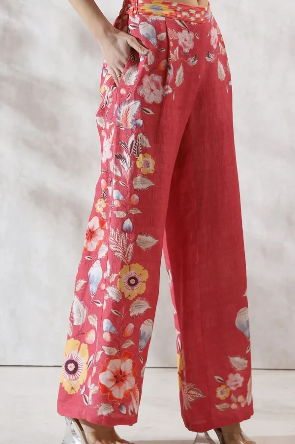 RANNA GILL Marie Pant Coral Clearance