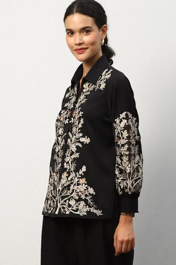 RANNA GILL Molly Blouse Black Shop