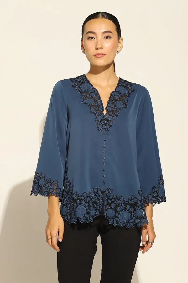 RANNA GILL Oceana Blouse Navy Best