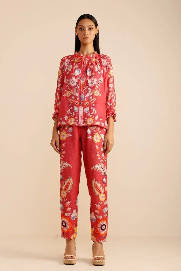 RANNA GILL Rosalie Blouse Coral Shop