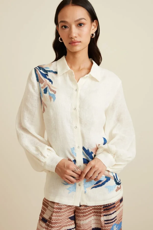 RANNA GILL Sadie Blouse Ivory Outlet