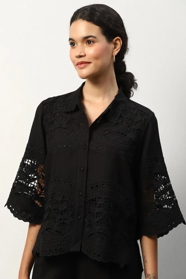 RANNA GILL Selena Blouse Black Clearance