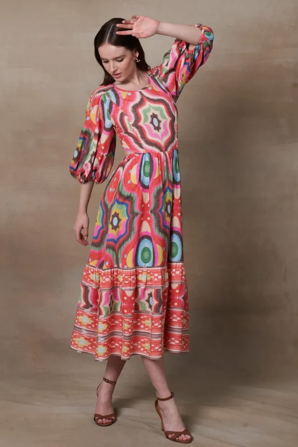 RANNA GILL Selena Dress Multi Discount