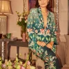 RANNA GILL Serenity Jacket Teal Forest Print New