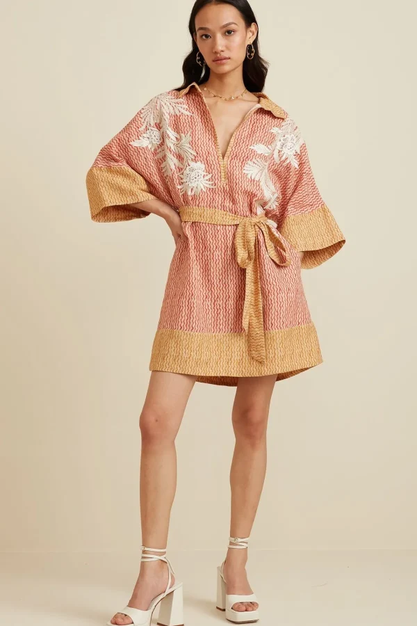 RANNA GILL Stella Dress Red & Yellow New