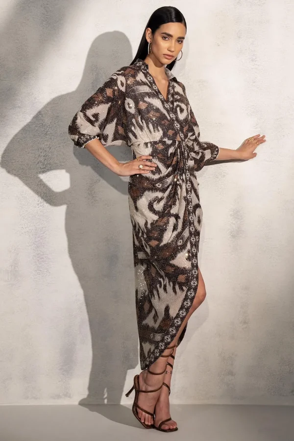 RANNA GILL Stormi Dress Brown Hot