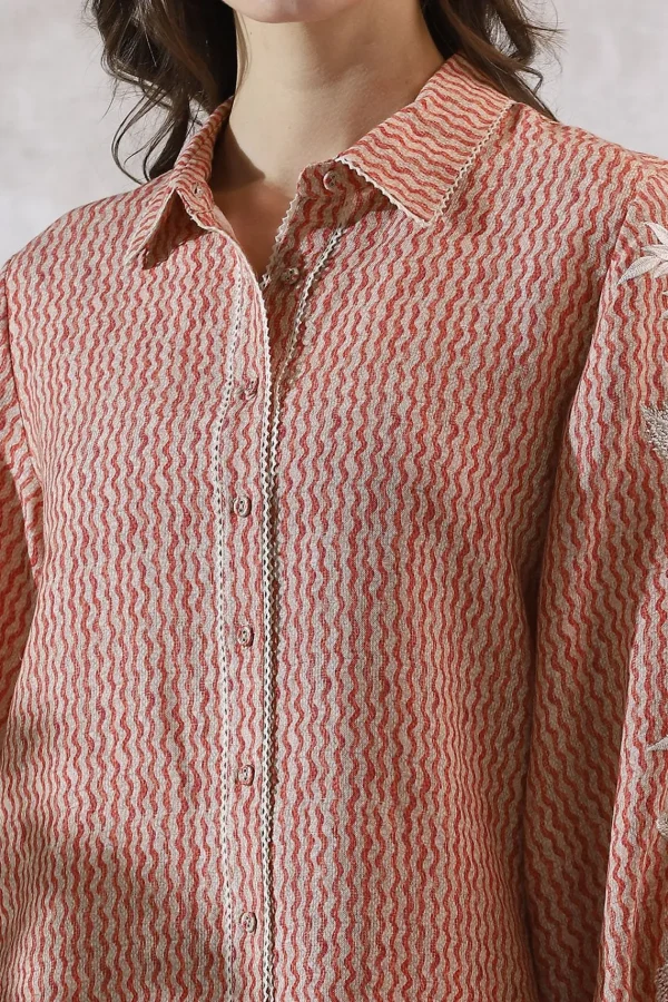 RANNA GILL Taylor Blouse Red Flash Sale