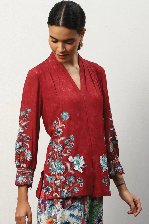RANNA GILL Tiana Blouse Red Hot