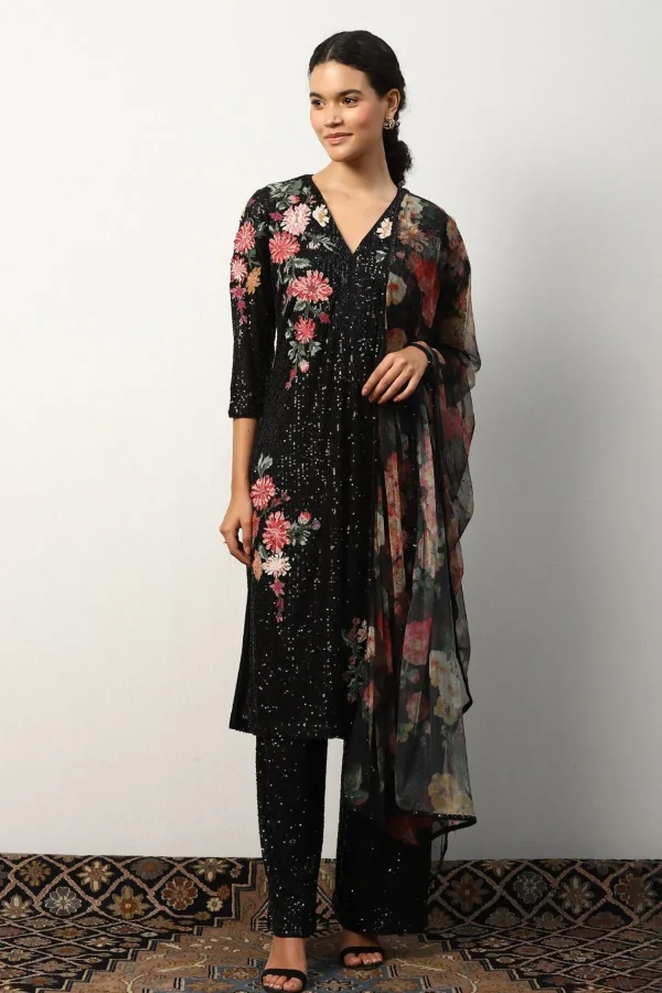 RANNA GILL Trivana Tunic Set Black Clearance