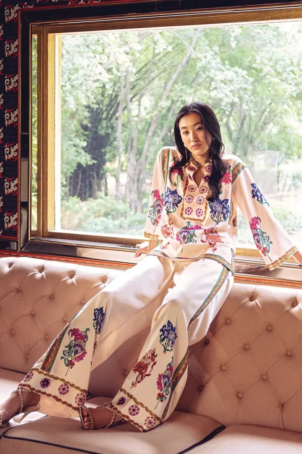 RANNA GILL Valencia Wide-Leg Pants Snow White Store