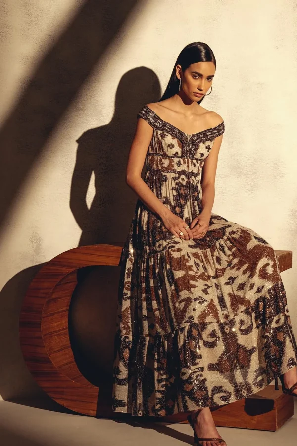 RANNA GILL Valery Dress Brown Sale