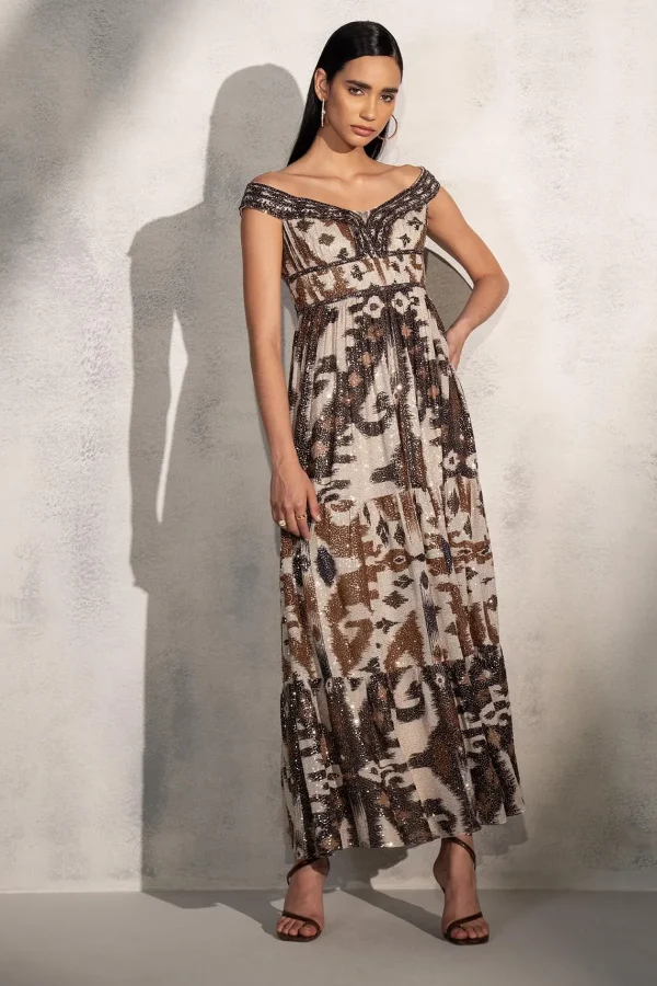 RANNA GILL Valery Dress Brown Sale